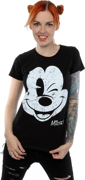 Immagine prodotto Disney Mickey Mouse Distressed Face Maglietta Donna (M)
