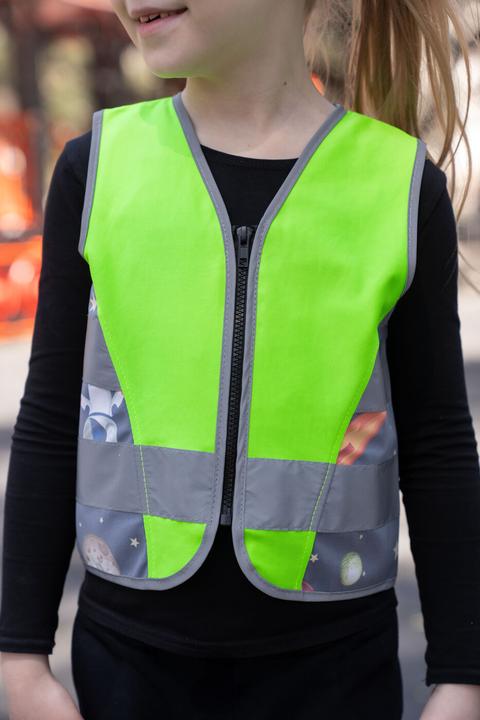 Immagine prodotto Korntex Gilet ad alta visibilità per bambini Action "Aerospace" - CO2 Neutro - Verde neon/UFO - XXS (XXS)