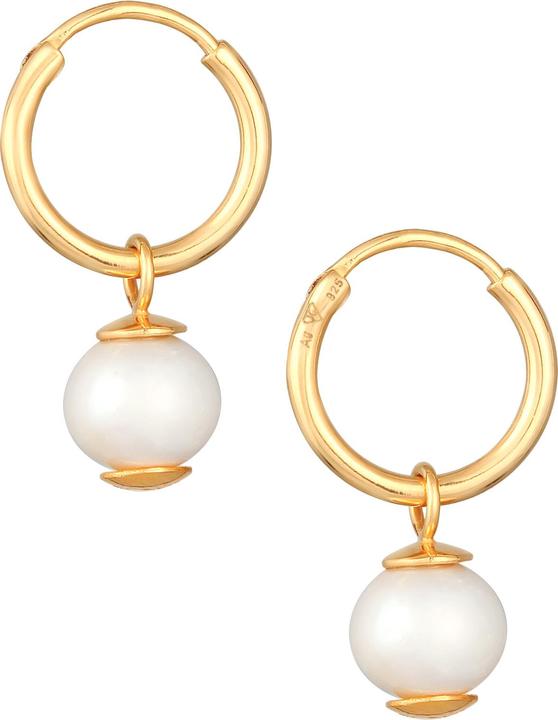 Immagine prodotto Elli Orecchini a cerchio con perla d'acqua dolce pendente argento 925 (Argento 925)
