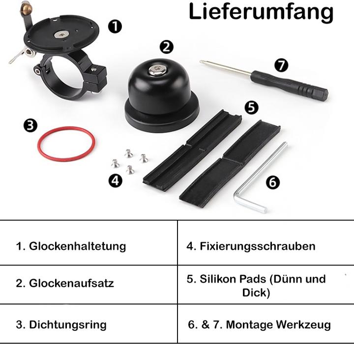 Produktbild Ueli Express Fahrrad Glocke mit integriertem Apple AirTag Fach