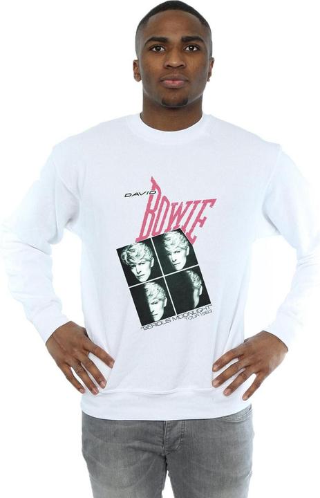 Actual product image David Bowie Mens Serious Moonlight Tour 83 Sweatshirt (XL)