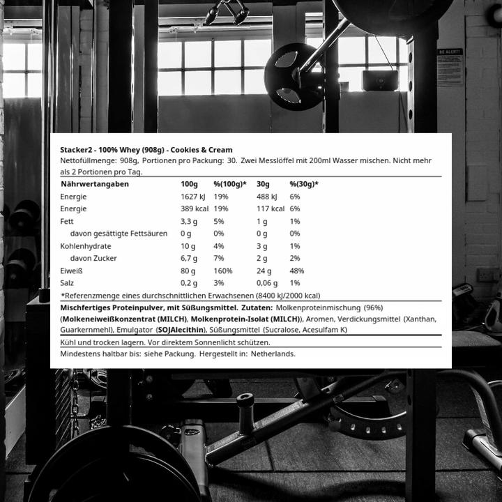 Image du produit Stackers 100% de Whey (Cookies & Cream, 1 pcs, 908 g)