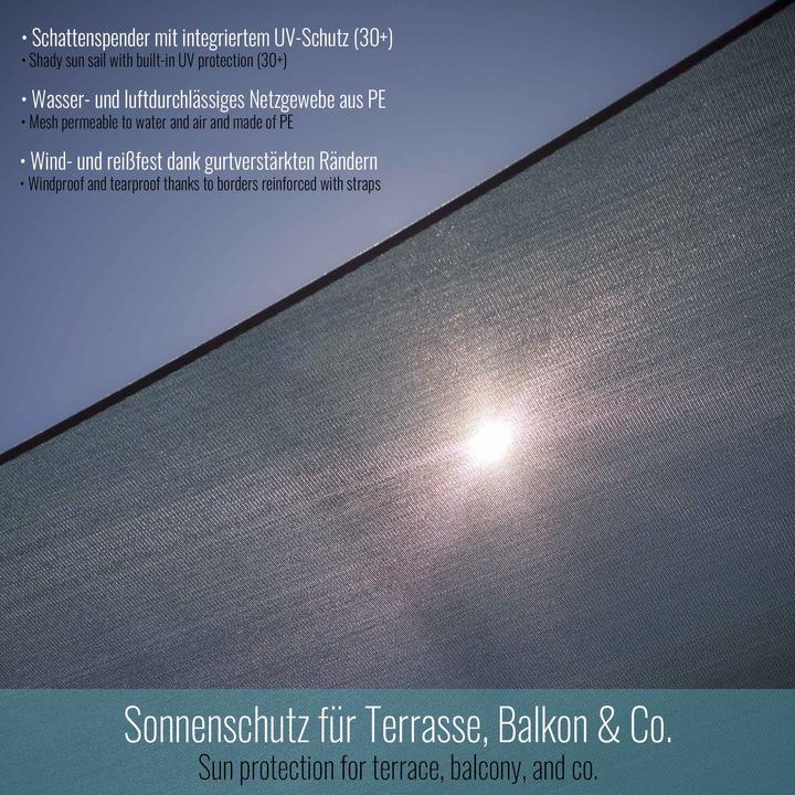Produktbild Toboli Sonnensegel Dreieck 3,6x3,6x5,1m UV Schutz Garten Terrasse Balkon Camping