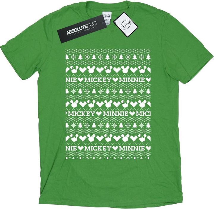 Produktbild Disney Mickey And Minnie Christmas Fair Isle TShirt (XXL)