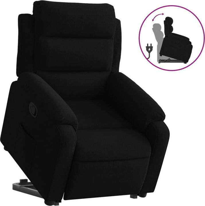 Image du produit VidaXL Fauteuil Relax Releveur Fauteuil Téléviseur Fauteuil Relax Noir Velours