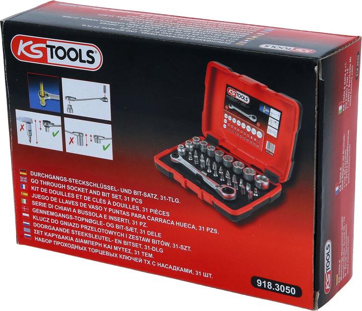 Produktbild KS Tools 1/4" + 11 mm Durchgangs-Steckschlüssel- und Bit-Satz (11 mm)