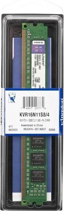 Produktbild Kingston ValueRAM (1 x 4GB, 1600 MHz, DDR3-RAM, DIMM)