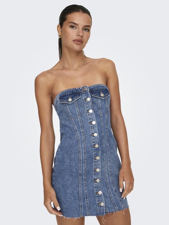 Image du produit Only Robe courte en jean moulante sans bretelles (L)
