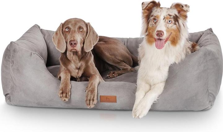 Produktbild Knuffelwuff Hunde-Bett Dreamline Velour XL, 105 x 75 cm, Grau (Hund)