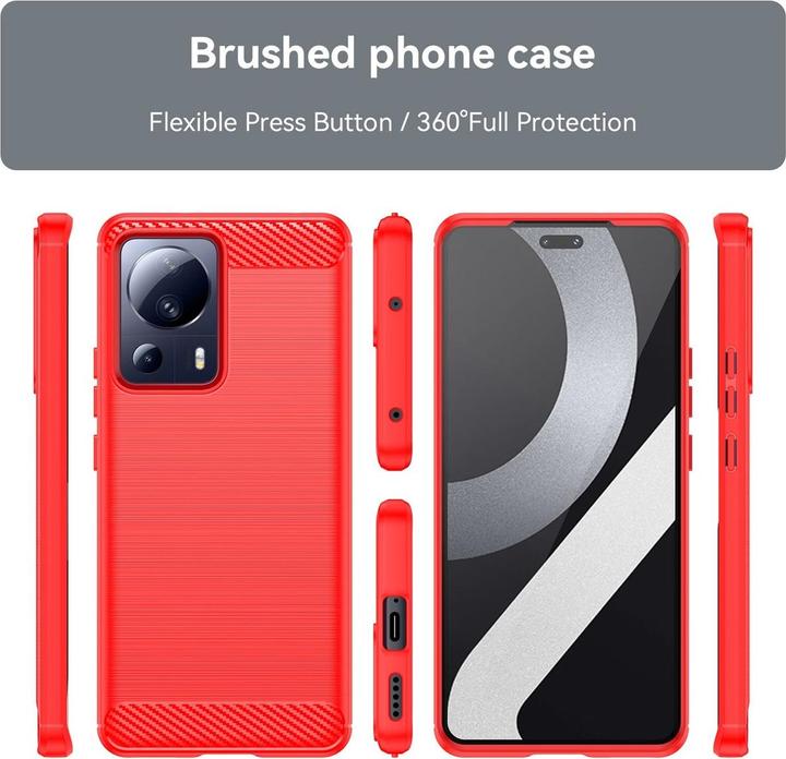 Produktbild König Design Hülle Handy Schutz für Google Motorola Samsung Xiaomi Case Cover Carbon Optik (Xiaomi 13 Lite)