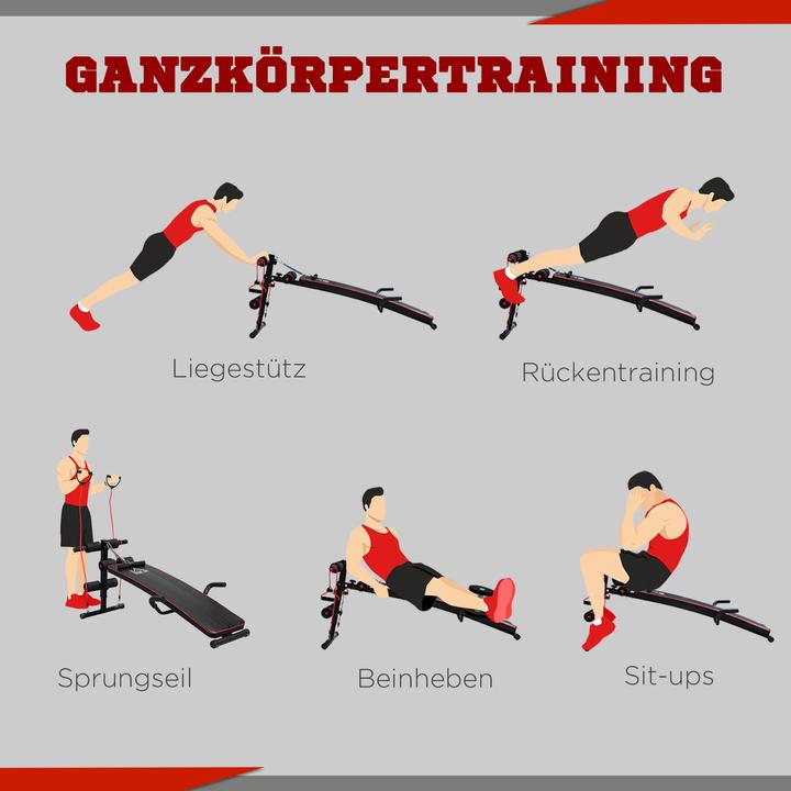 Image du produit Homcom Banc de Sit-Up avec bandes de résistance
