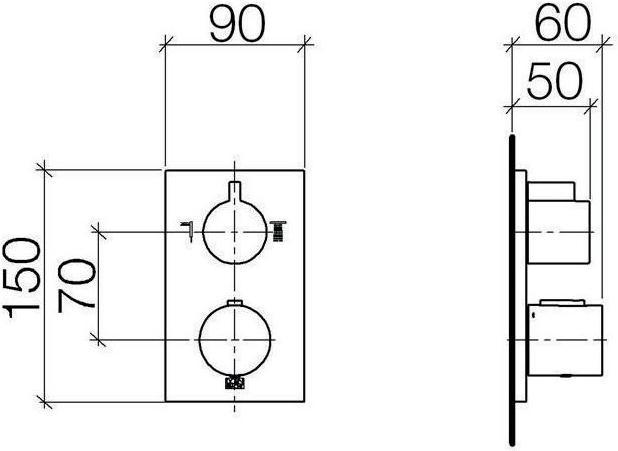 Image du produit Dornbracht Thermostat encastré Dornb IMO avec réglage de débit à deux voies chromé
