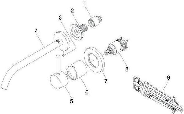 Immagine prodotto Dornbracht Miscelatore monocomando a parete Dornb WT. META o set di scarico 250mm proiezione cromo
