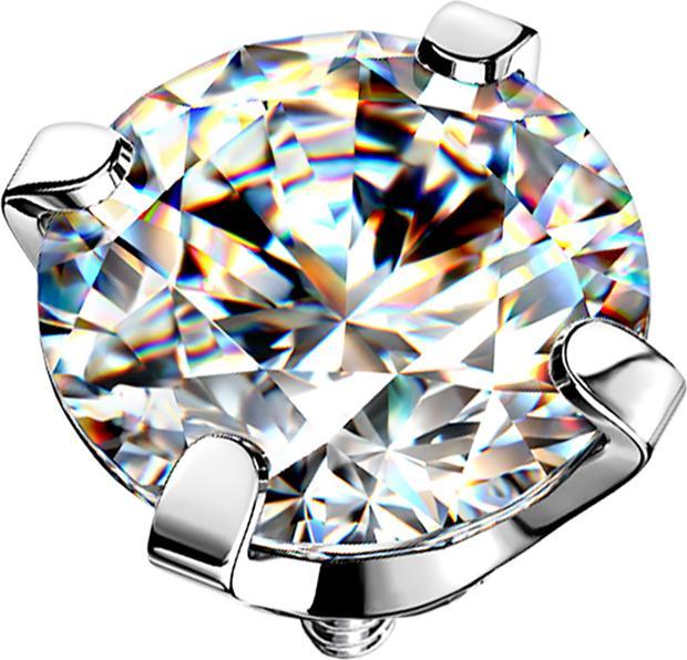 Produktbild Star Piercing Dermal Anchor silber Kristall silber gefasst (ohne Messing, Titan G23)