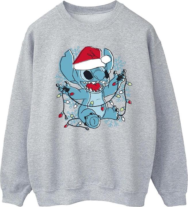 Disney Lilo And Stitch Christmas Lights Sketch Sweatshirt (L)