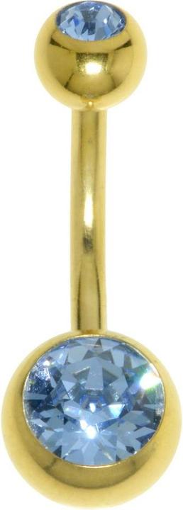Immagine prodotto Bijouteria Piercing ventre (Acciaio chirurgico 316L, Rivestimento in PVD (colore oro), Cristallo premium)