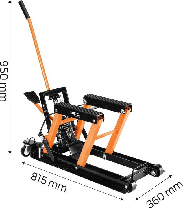 Image du produit Neo Cric hydraulique mobile pour quads et motos. Capacité de charge 680 kg