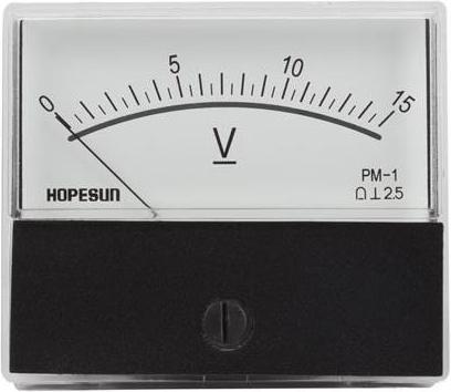 Produktbild Velleman ANALOGES EINBAU-SPANNUNGSMESSGERÄT 15 V DC / 70 x 60 mm