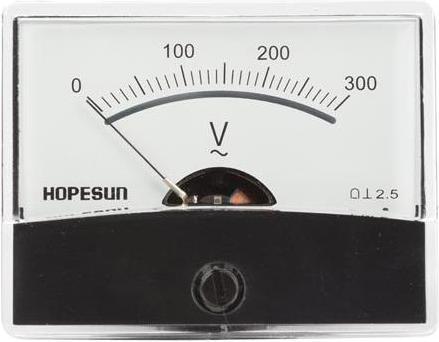 Actual product image Velleman ANALOGUE VOLTAGE PANEL METER 300V AC / 60 x 47mm