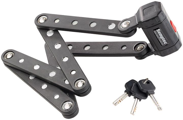 Actual product image Semptec Bicycle & motorcycle folding lock with frame holder, 95 cm, 5 mm steel (95 cm)