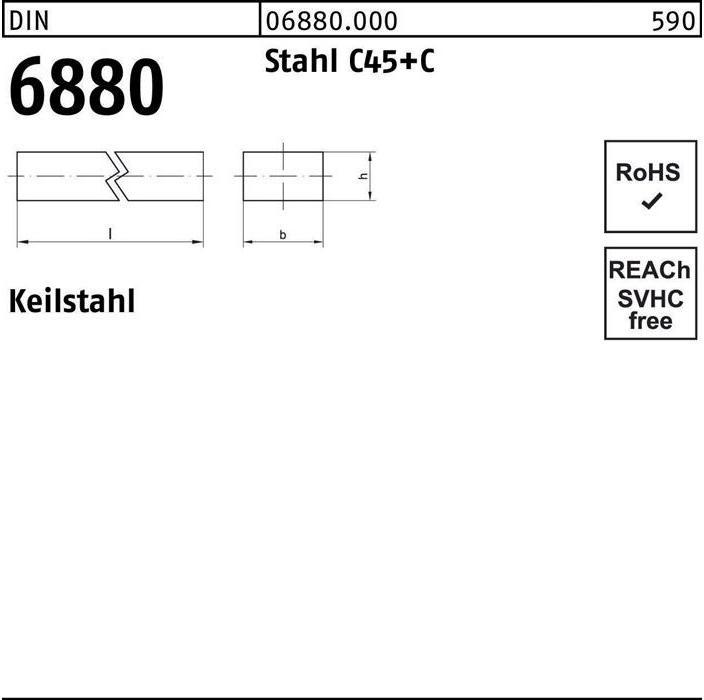 Produktbild Keilstahl DIN 6880 5 x 5 x 1000 Stahl C45+C