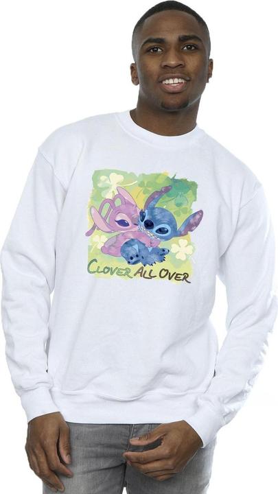 Actual product image Disney Mens Lilo And Stitch St Patrick's Day Clover Sweatshirt (S)