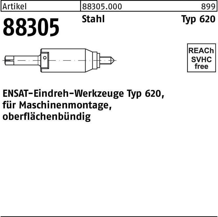 Produktbild Ensat Eindrehwerkzeug R 88305 Typ 620 M 8 Stahl