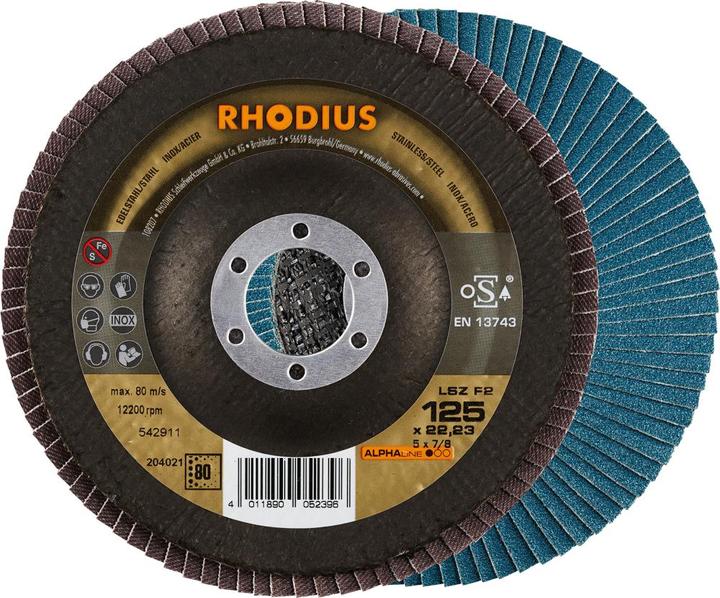 Produktbild Rhodius Schleifscheibe LSZ F2 K60 Stahl Ø 125 mm Bohrung 22,23 mm für Winkelschleifer (K 60)