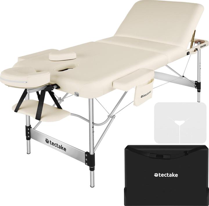 Actual product image tectake Massage Table - 3-zone bed with aluminium frame, head- and armrests, carry bag