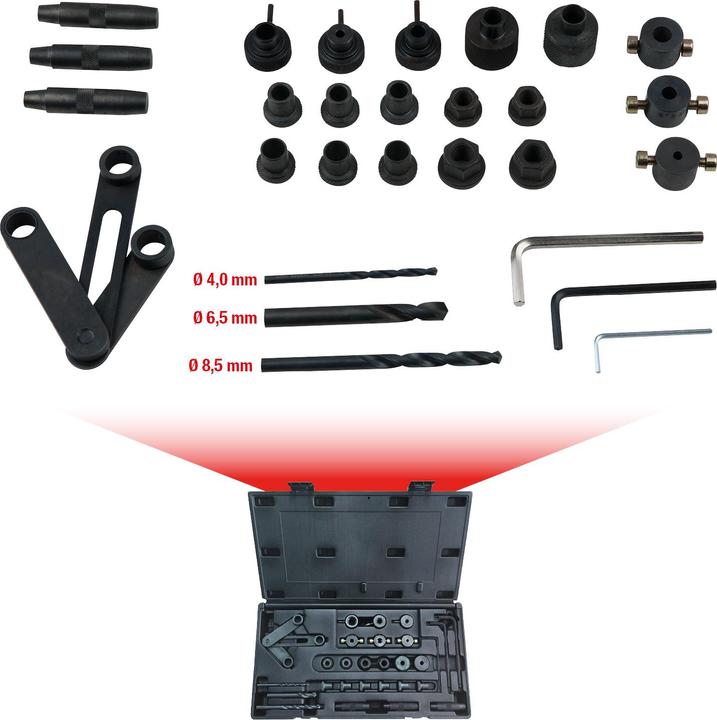 Immagine prodotto KS Tools Set di maschere per la foratura della testa del cilindro, 28 pezzi.