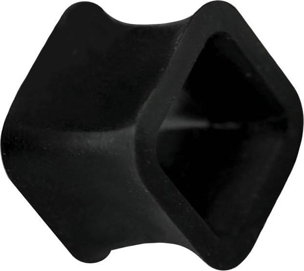 Actual product image Star Piercing Flared tunnel square thick black (without brass, Silicone)