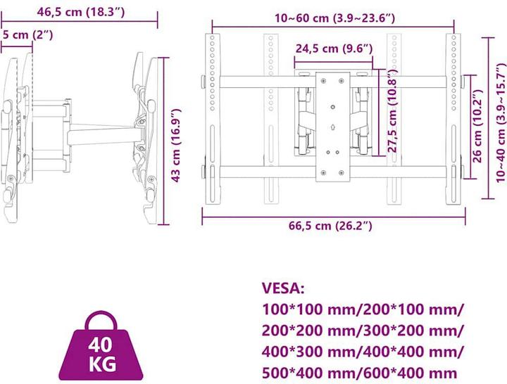 Produktbild VidaXL TV-Wandhalterung (Decke, 80", 40 kg)