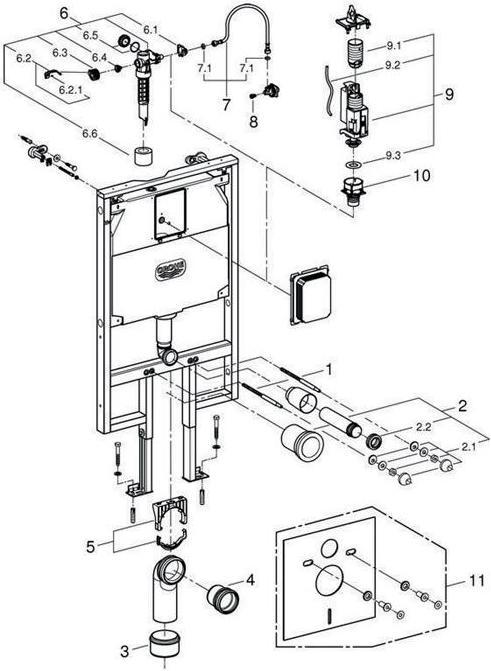 Produktbild Grohe WC-Element RAPID SL Spülkasten 80mm Elementbreite 0,62 m