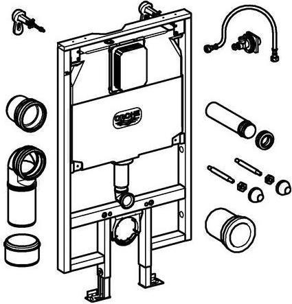 Produktbild Grohe WC-Element RAPID SL Spülkasten 80mm Elementbreite 0,62 m