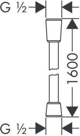 Actual product image hansgrohe HG shower hose ISIFLEX 1600mm stainless steel (160 cm)