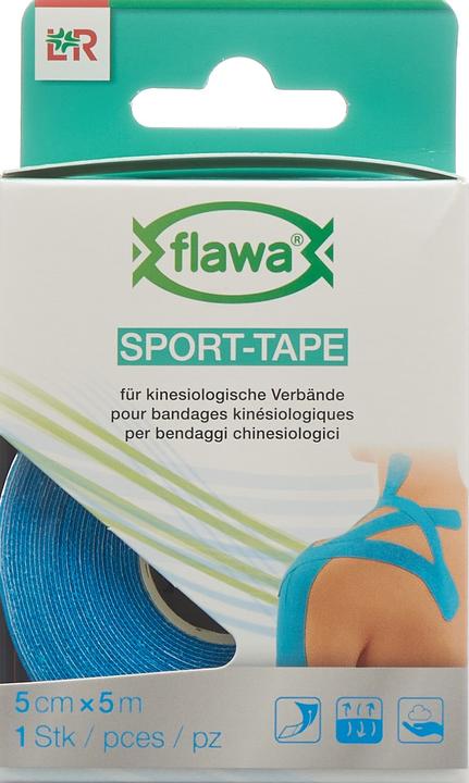 Actual product image Flawa Sports tape 5cmx5m turquoise (5 m)