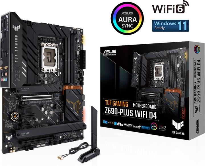 Produktbild ASUS TUF Gaming Z690-Plus Wifi (LGA 1700, Intel Z690 (DDR4), ATX)