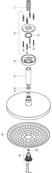 Actual product image hansgrohe HG shower head RAINDANCE SELECT S 300 2jet with ceiling connection 100mm white/chrome (2 Beam types, 17 l/min)