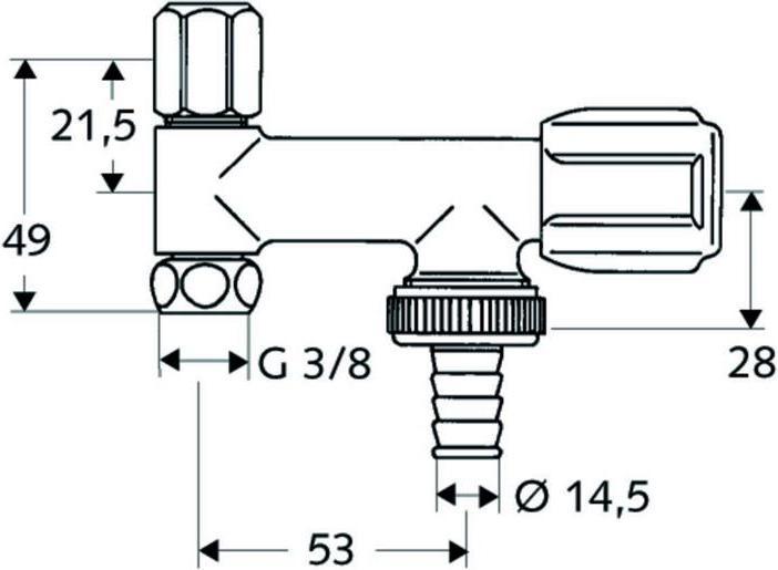 Actual product image Schell COMFORT appliance valve chrome, for angle valves 3/8inch 3/8inch