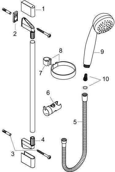 Actual product image hansgrohe HG Shower set CROMETTA 85 VARIOJET Shower rail Unica'Crometta 650mm chrome