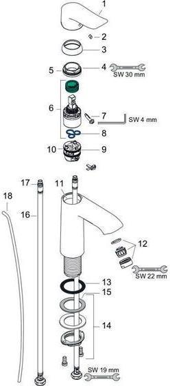Immagine prodotto hansgrohe HG EH-WT-MI METRIS 110 LowFlow DN 15 ComfortZone 110 m ZAG G 1 1/4" chr