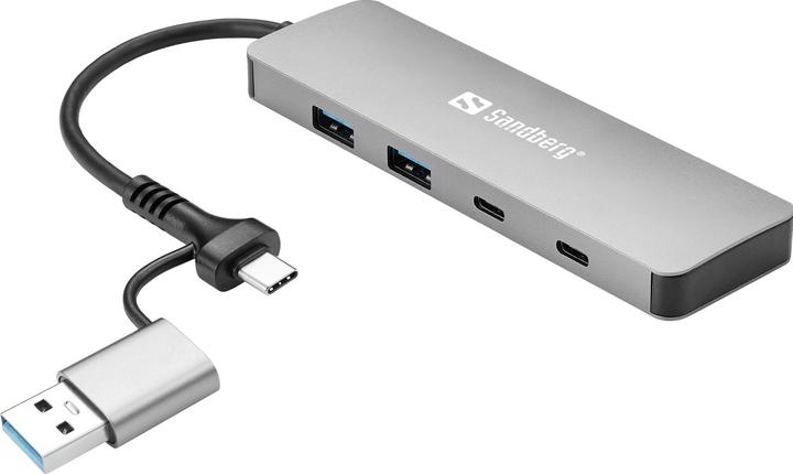 Produktbild Sandberg USB-C/A to 2xUSB-A+2xUSB-C Hub (USB-C, USB-A, 4 Ports)