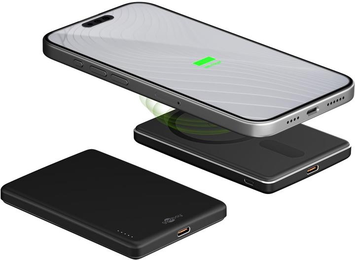 Actual product image Goobay Magnetic wireless powerbank 5,000 mAh (5000 mAh, 15 W)