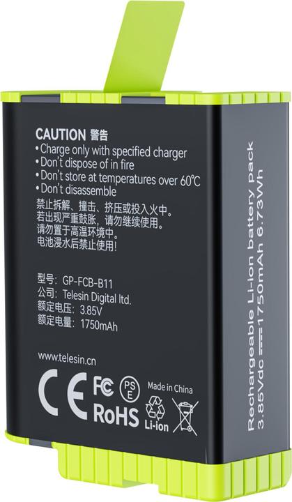 Nutritional values and ingredients Telesin Fast charge battery for GoPro Hero 11/10/9 GP-FCB-B11 (GoPro Hero 9)