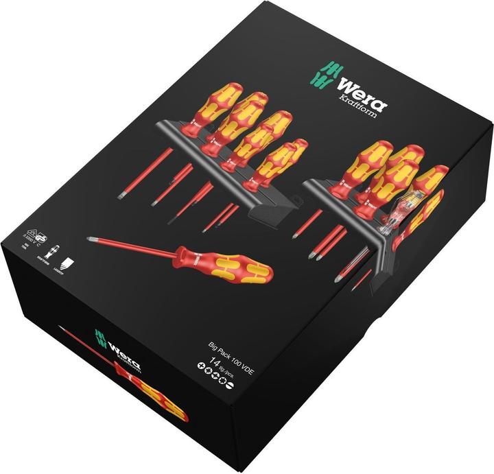 Immagine prodotto Wera Kraftform Big Pack 100 VDE (Torx (TX), Cacciavite a croce PZ, Fessura croce Phillipps (PH))