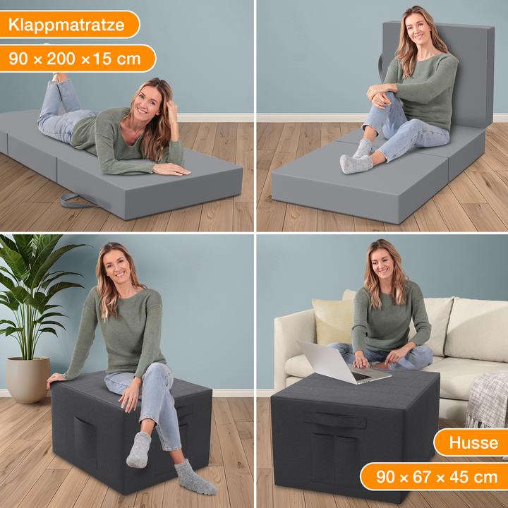Immagine prodotto Bestschlaf Klappmatratze inkl. Husse & Transporttasche (90 x 200 cm, Nucleo di schiuma)