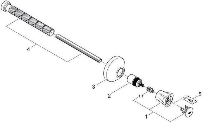 Produktbild Grohe UP-Ventil-Oberbau COSTA Mark rot EBT 20-200mm chr (1 x)