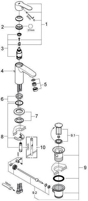 Produktbild Grohe EH-WTbatt EUROSTYLE C 1/2Zoll, S-Size chrom