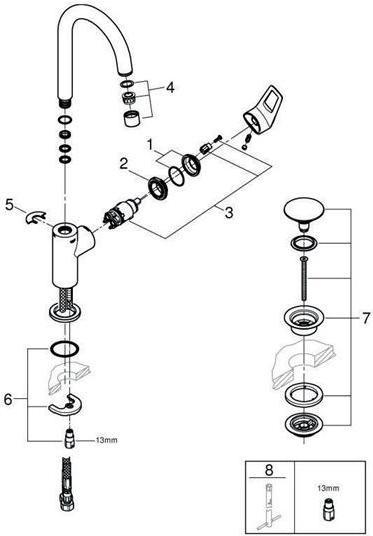 Immagine prodotto Grohe Miscelatore monocomando per lavabo BAULOOP 1/2inch, taglia L, cromo