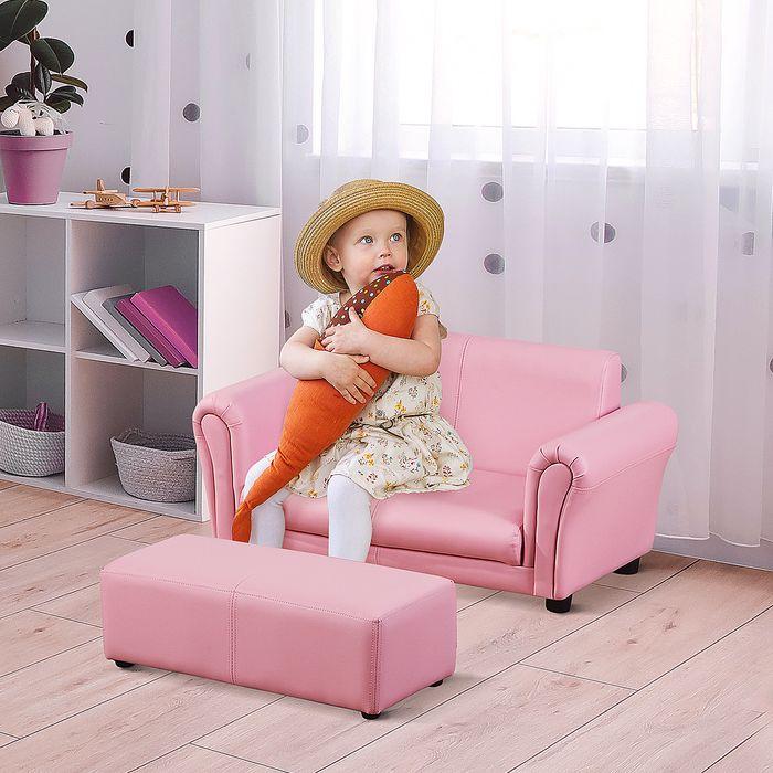 Immagine prodotto Swisshandel24 Poltrona per bambini con poggiapiedi rosa, 83x42x41cm (Poltrona per bambini)
